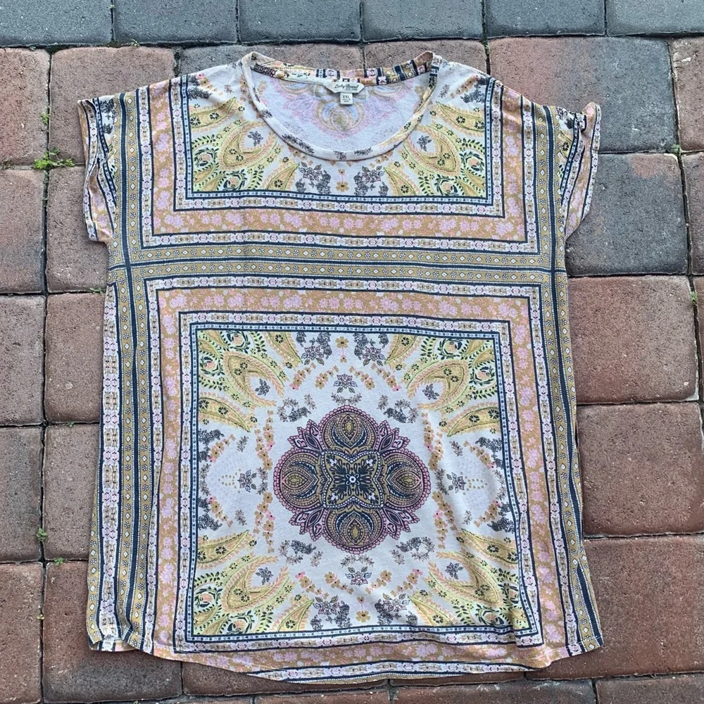 Lucky Brand Bohemian Paisley Print Top